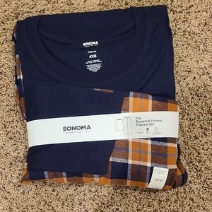 Sonoma Navy and Brown Flannel Pajama Set